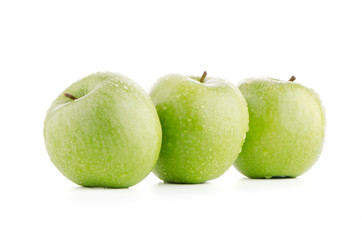 Three fresh green apples