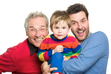 Three generations: Grandfather, father and son