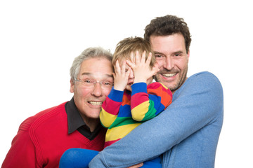Three generations: Grandfather, father and son