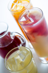 mixed fresh cold fruit juices