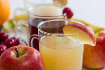 mixed fresh cold fruit juices