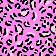 Pink Leopard Seamless Background
