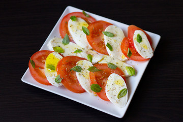 Caprese (tomato with cheese and basil)