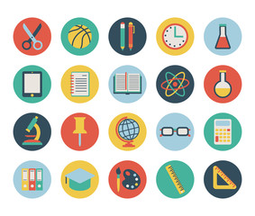 set of school icons