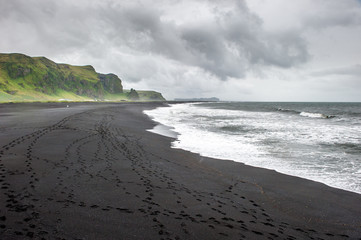 Black sand beach in Vik, Iceland