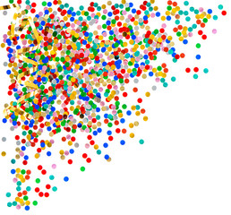 colorful assorted confetti with golden serpentine