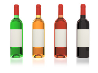 set bottles of wine