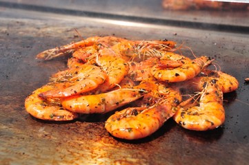 Crevettes à la plancha