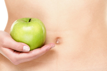 Apple fruits and stomach health concept