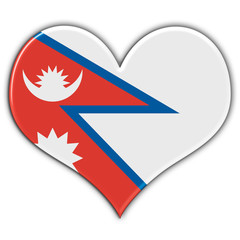 Coração com a bandeira do Nepal