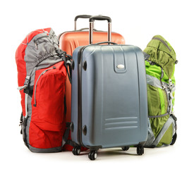 Luggage consisting of large suitcases and rucksacks