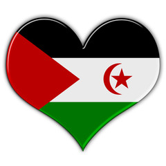 Coração com a bandeira do Sahara Ocidental