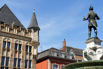 Aachen market square in germany