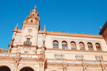 Fototapeta premium Architecture in the Plaza of Spain - Seville - Spain
