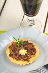 Mini quiche with trevisano chicory
