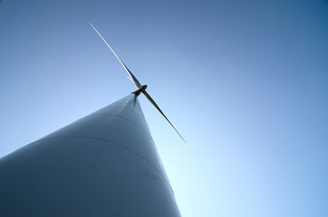 Alternative energy by windmills close up
