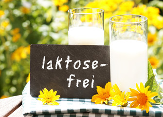 Milch mit Tafel 