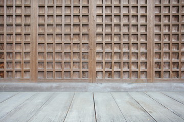 wood wall of traditional Japanese house