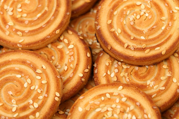 Fototapeta premium Background of sesame cakes.