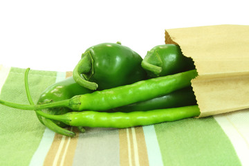 chili pepper different type closeup