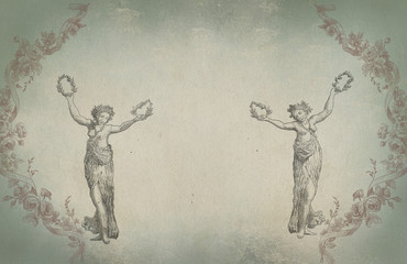 Fototapeta na wymiar Old greek goddess illustration