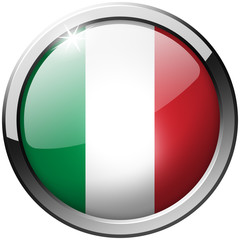 Italy Round Metal Glass realistic isolated button
