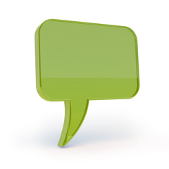Naklejka premium Green speech bubble isolated on white with clipping path