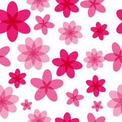 Seamless pattern with pink flowers