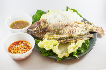 grilled fish on dish