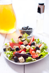 Diet and healthy mediterranean salad
