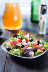 Diet and healthy mediterranean salad