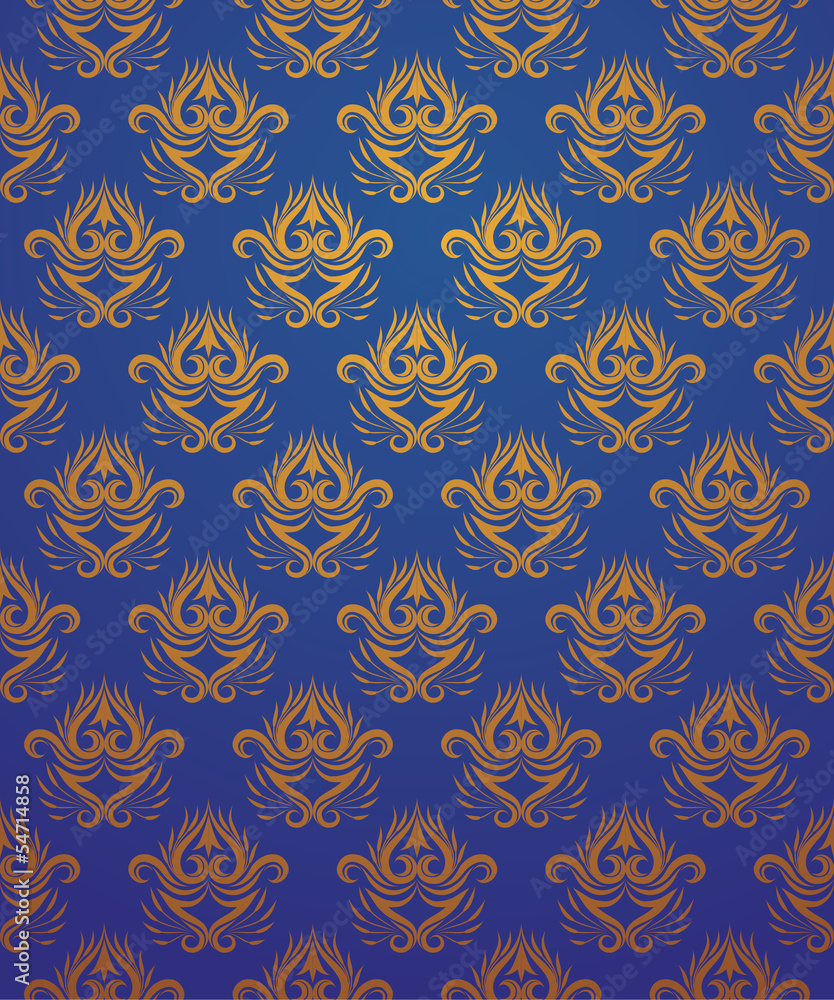 Wall mural Pattern Gold and Blue