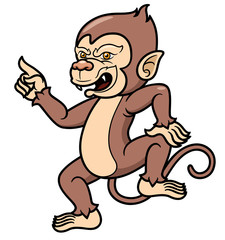 Vector illustration of Cartoon Monkey