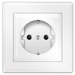 Steckdose wei&szlig; - freigestellt