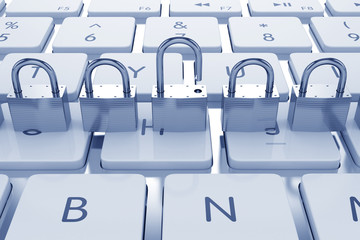 Fototapeta premium Lock concept on keyboard