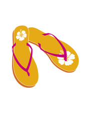 Flipflops orange Hawaiiblume © Mademoiselle Bézier