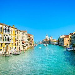 Fototapeta na wymiar Venice grand canal, S. Maria della Salute church landmark. Italy