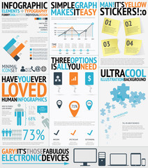 Infographic typography filled easy and fresh vector elements