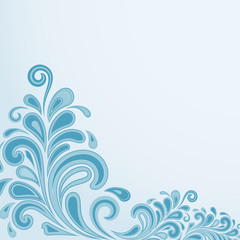 Fototapeta na wymiar Abstract blue vintage floral background