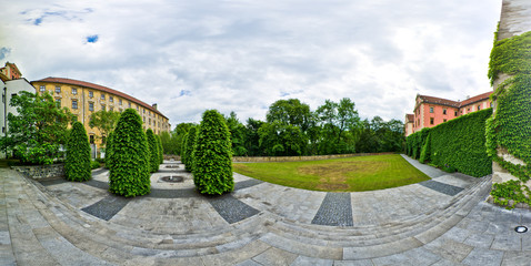 Panoramic courtyard