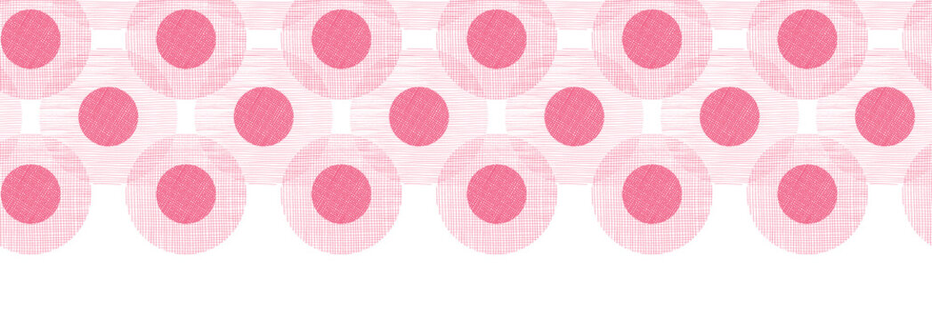 vector pink textile circles horizontal seamless patter