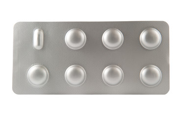 Seven tablets in aluminum blister pack