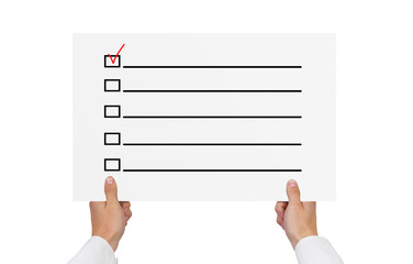 placard with check box