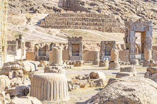 Ruins of Xerxes Palace in Persepolis, Shiraz, Iran.