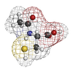 Acetylcysteine (NAC) mucolytic drug, chemical structure.