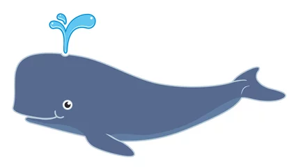 Foto auf Alu-Dibond whale cartoon © kocakayaali