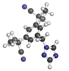 Anastrazole breast cancer drug, chemical structure.