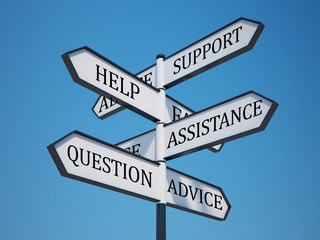 Fototapeta premium Questions Signpost with Clipping Path
