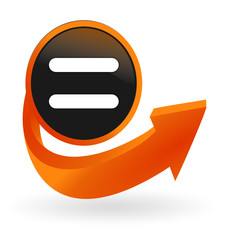égalité résultat sur web bouton flèche orange