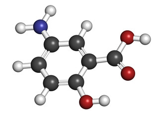 Obraz premium Mesalazine (mesalamine, 5-aminosalicylic acid, 5-ASA)